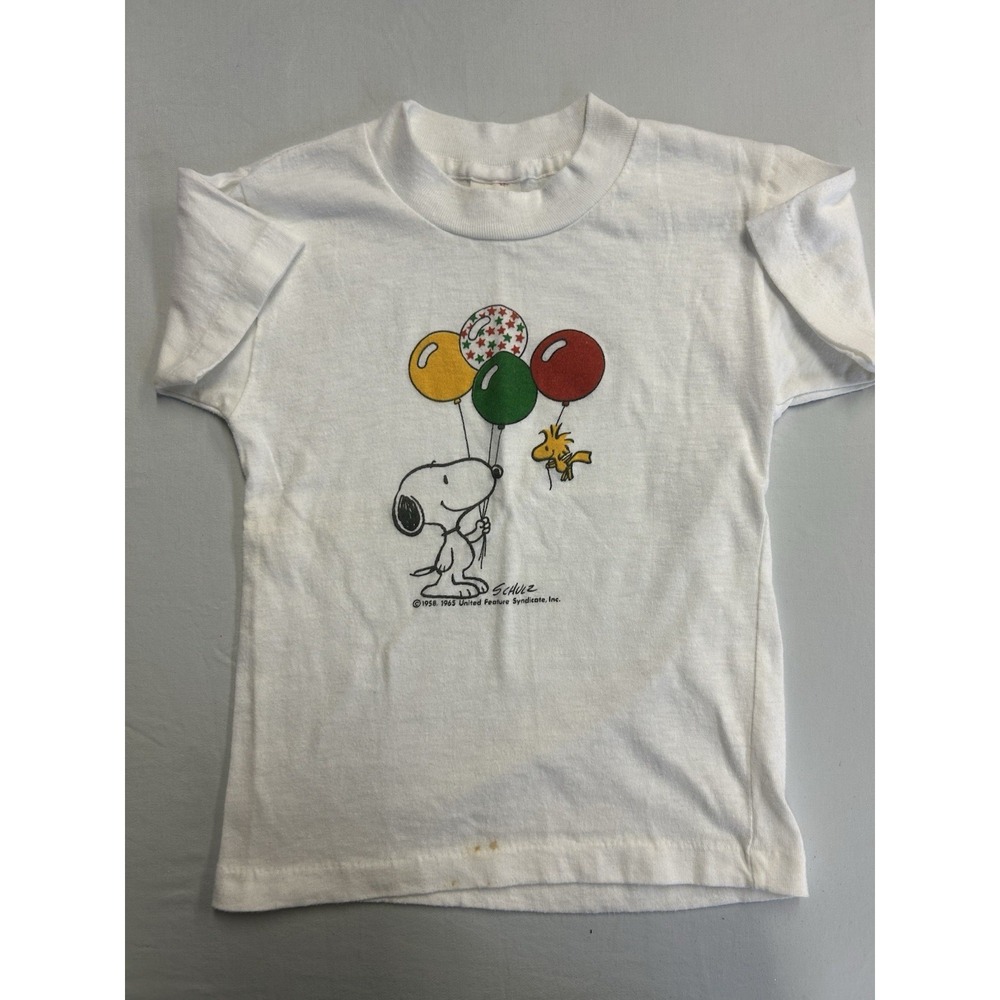 Vintage Peanuts Snoopy Woodstock Balloons 1965 Copyright Toddler 4T T Shirt
